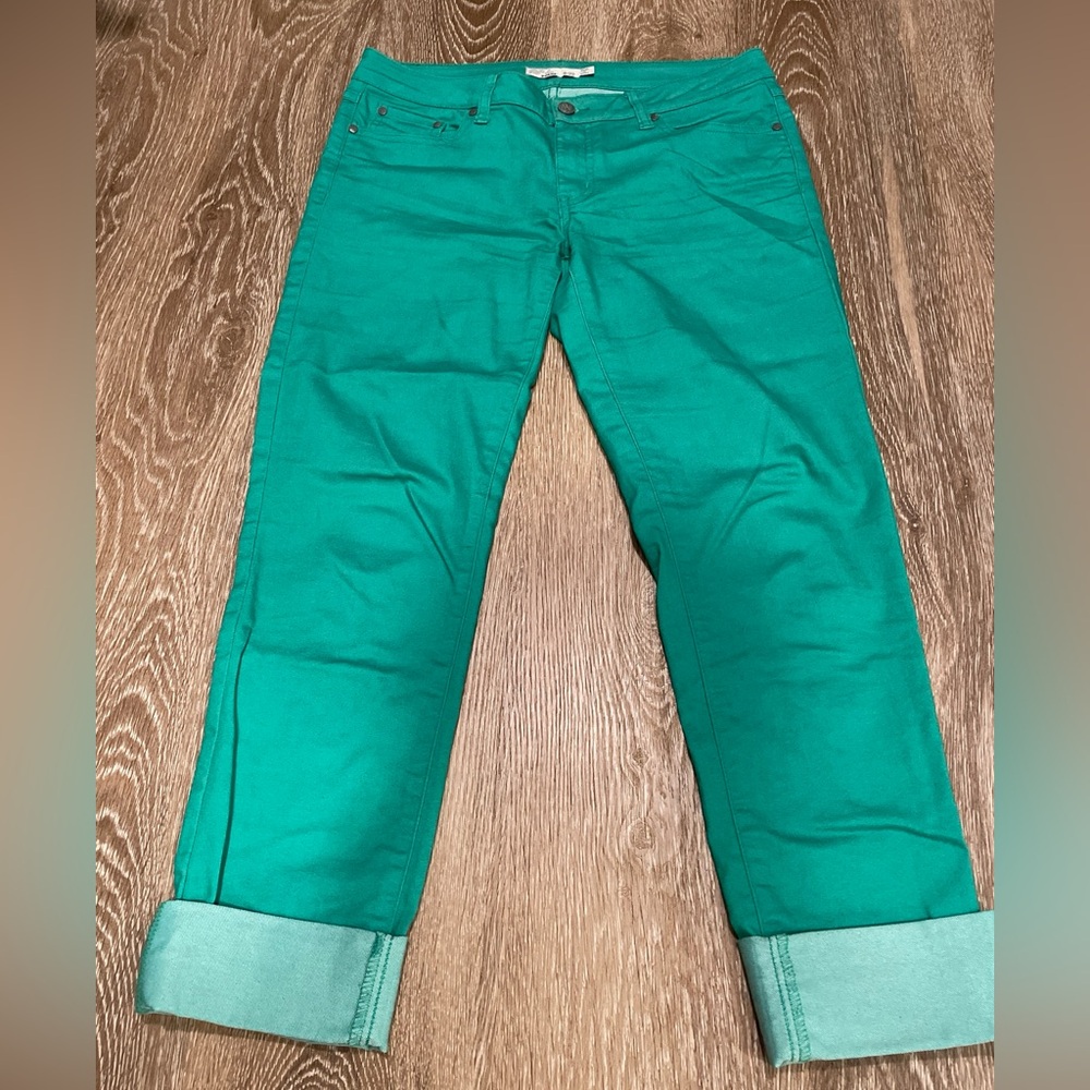 Prana Green Stretch Jeans Straight Leg size 8/29
